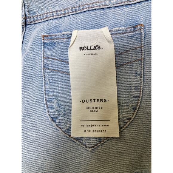 NWT Rolla's Duster Blue Denim High Rise Slim Jean Cutoffs Sz 31 - Picture 3 of 3